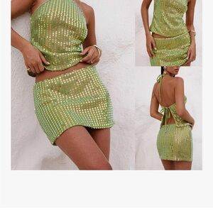 Two Piece Sparkly Sequin Set